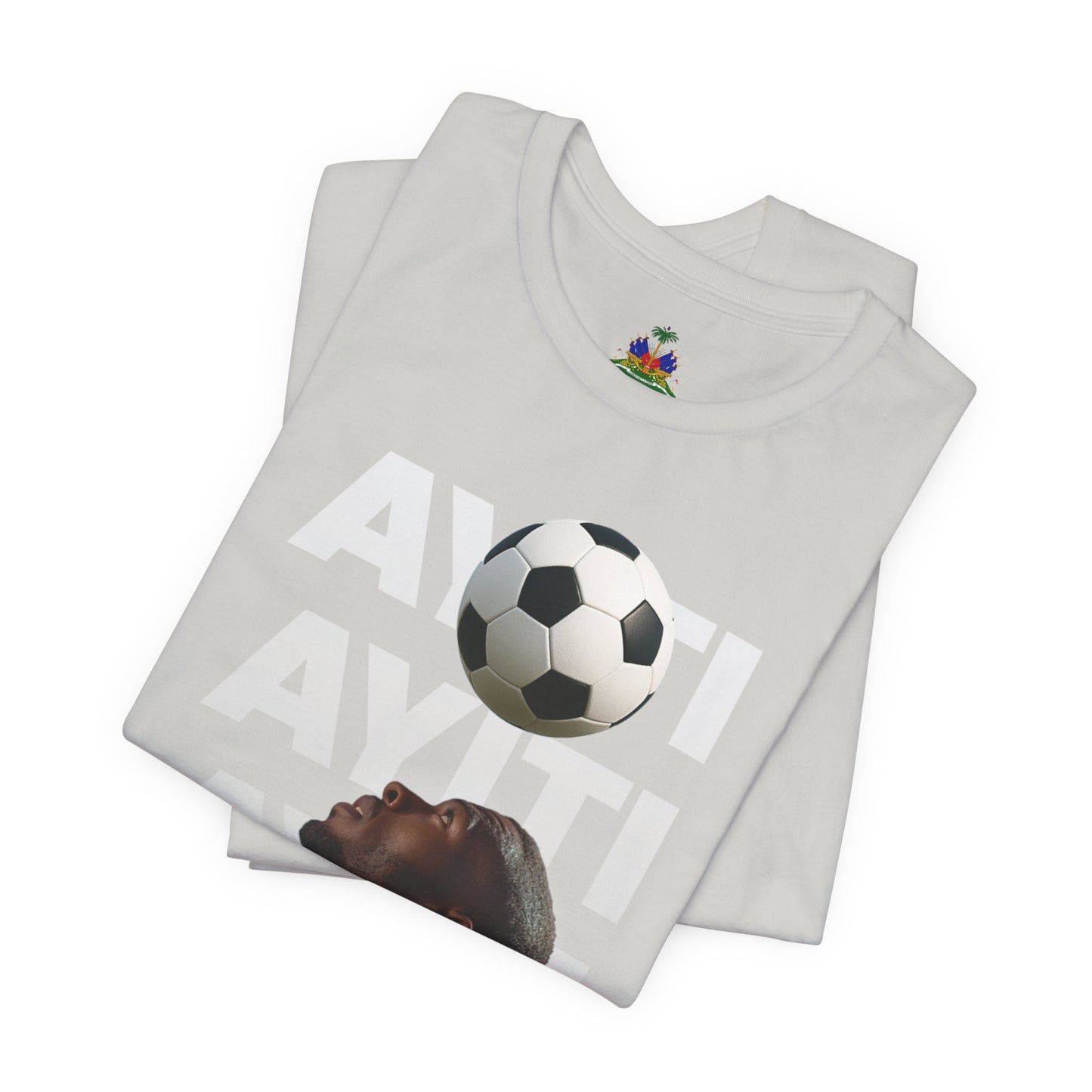 Ayiti World Tour Soccer Tee | Haitian Flag Sleeve, 2026 Nou Nan Wout!