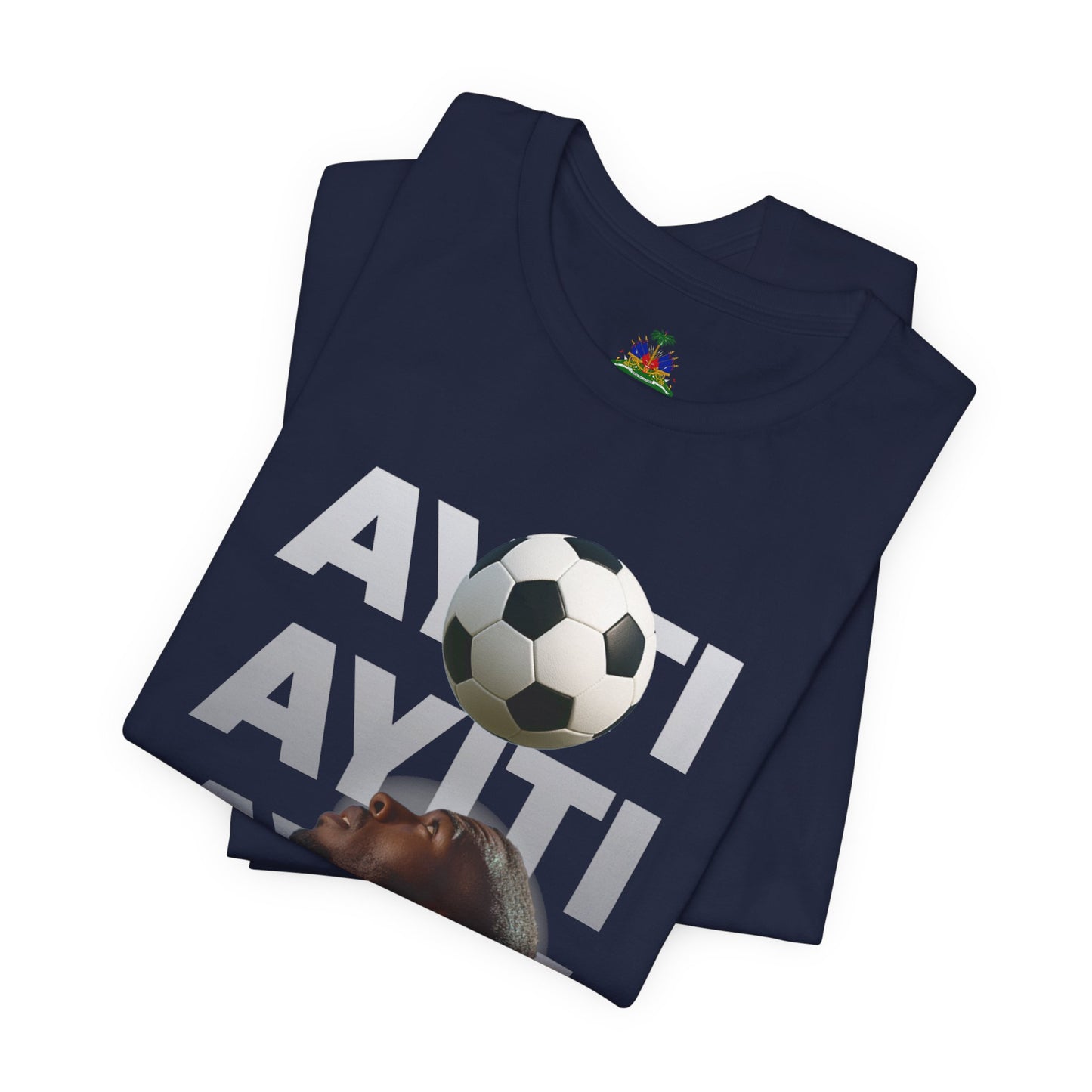 Ayiti World Tour Soccer Tee | Haitian Flag Sleeve, 2026 Nou Nan Wout!