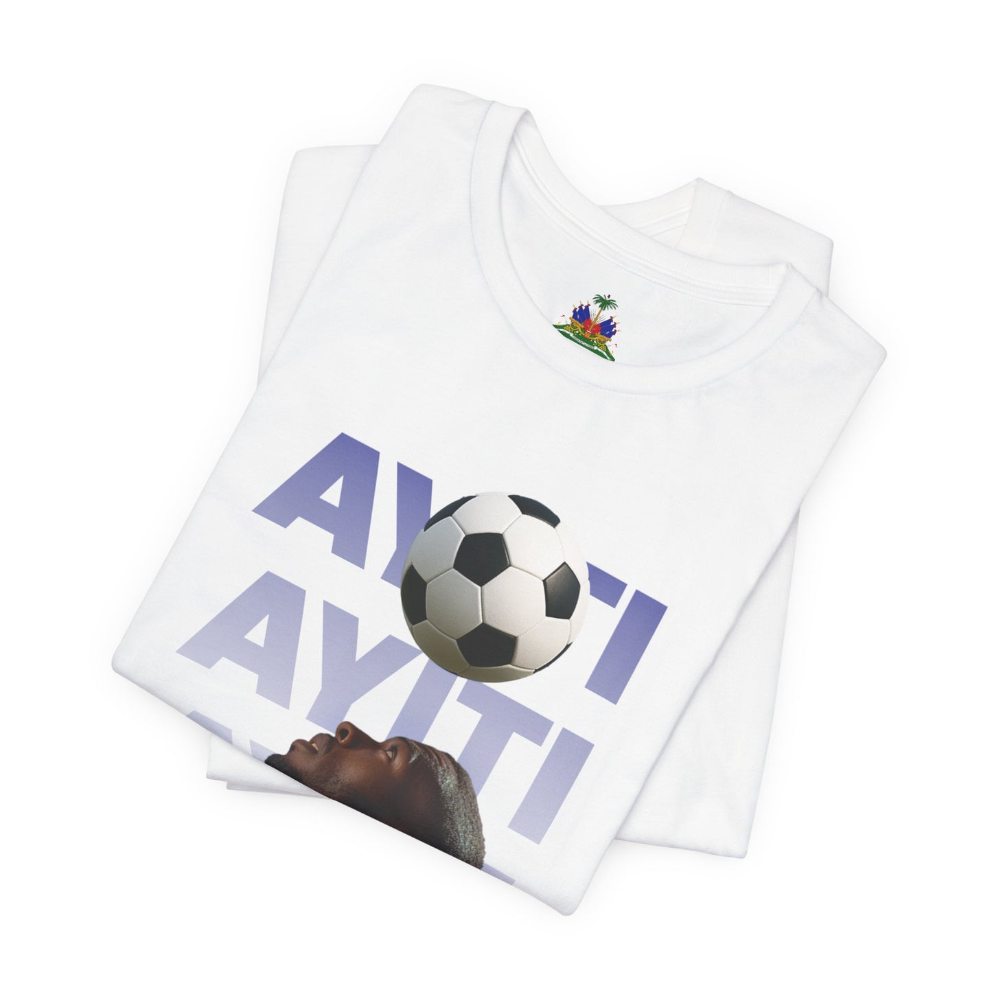 Ayiti World Tour Soccer Tee | Haitian Flag Sleeve, 2026 Nou Nan Wout!