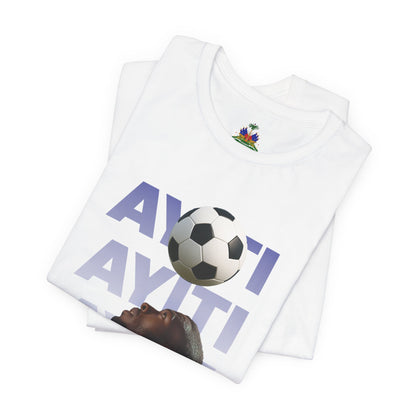 Ayiti World Tour Soccer Tee | Haitian Flag Sleeve, 2026 Nou Nan Wout!